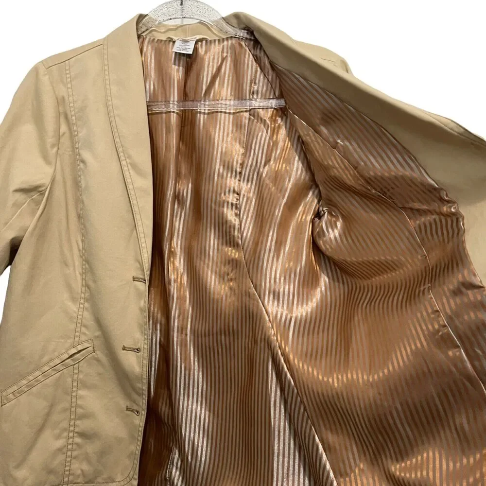 Sundance Women's Casual Blazer Jacket Light Tan 3 Button Single Breasted Size 6